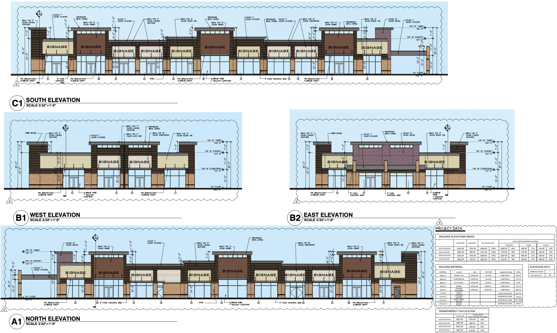 Corner Stone Plaza elevations